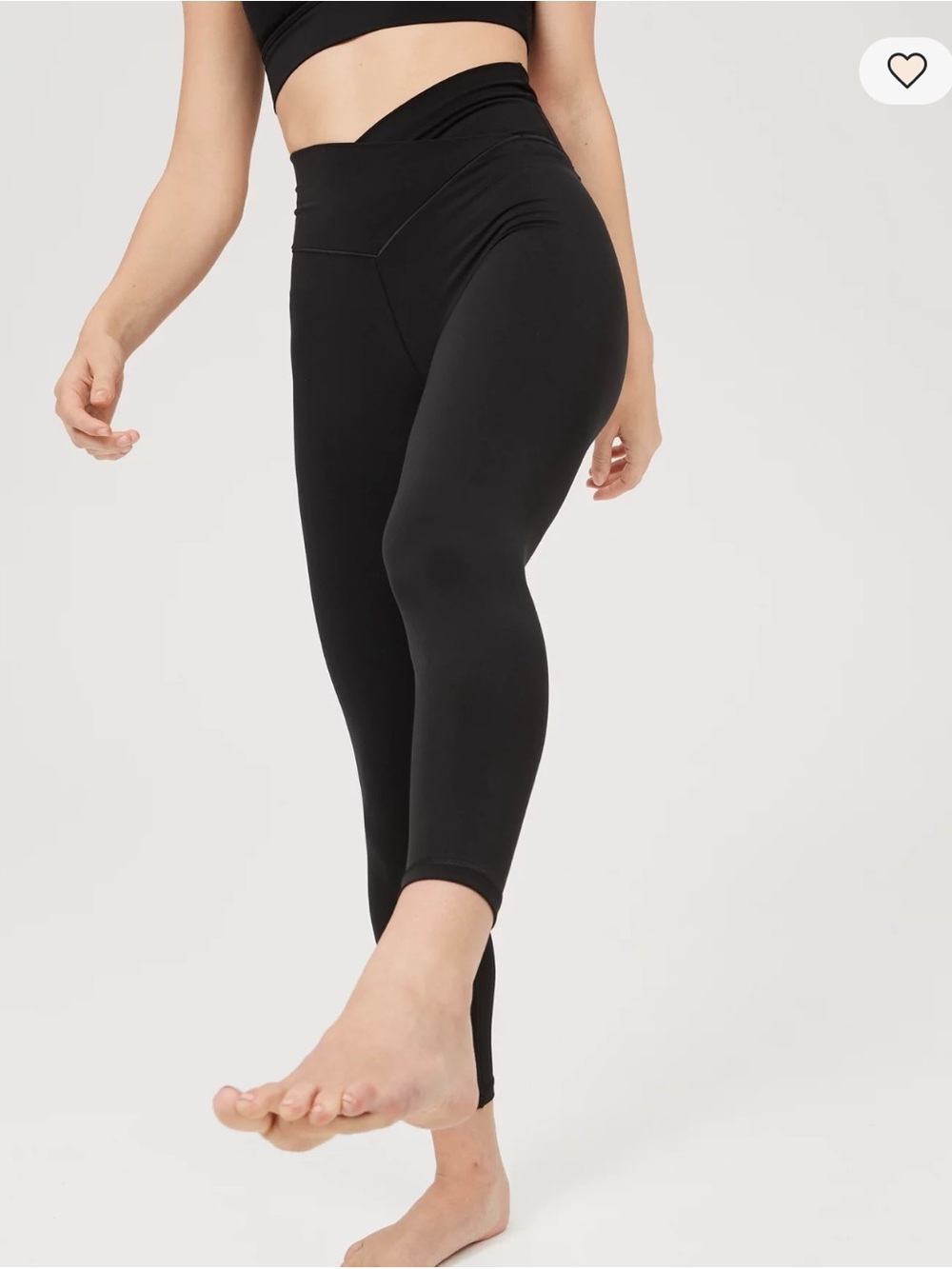OFFLINE By Aerie Real Me High Waisted Crossover Legging Size XL Black Inseam 25”